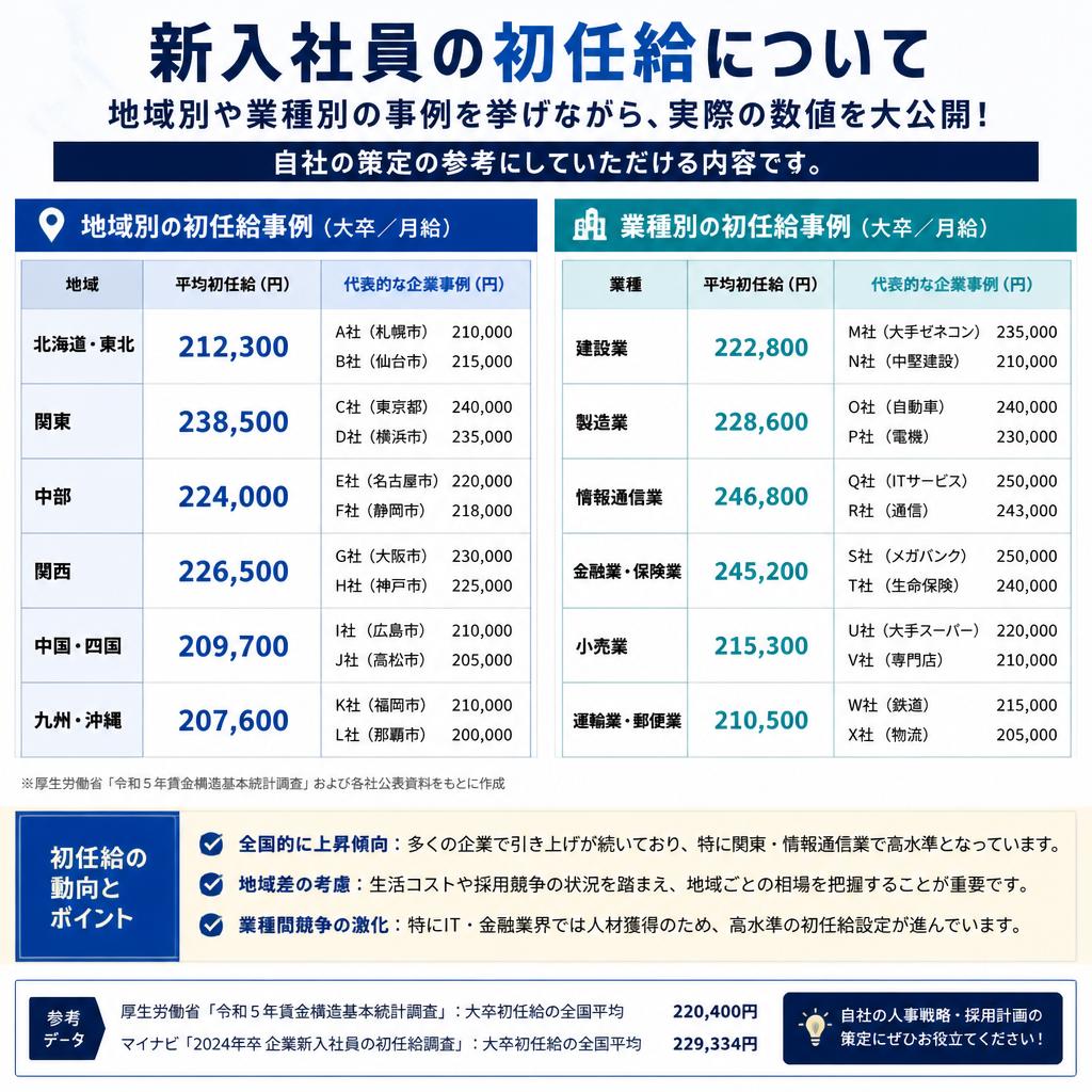 新入社員の初任給はどのくらい？